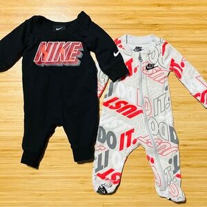 Two Nike Newborn One-Piece Outfits